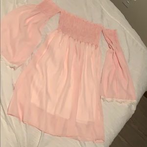 Off the shoulder long sleeve dress